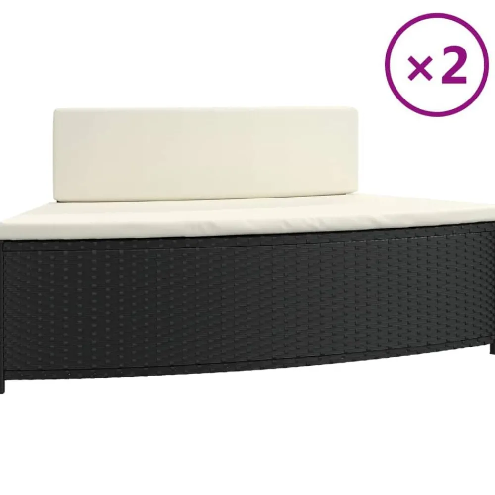 Zwembaden & Spa'S*vidaXL Spa-bankjes met kussens 2 st poly rattan Zwart