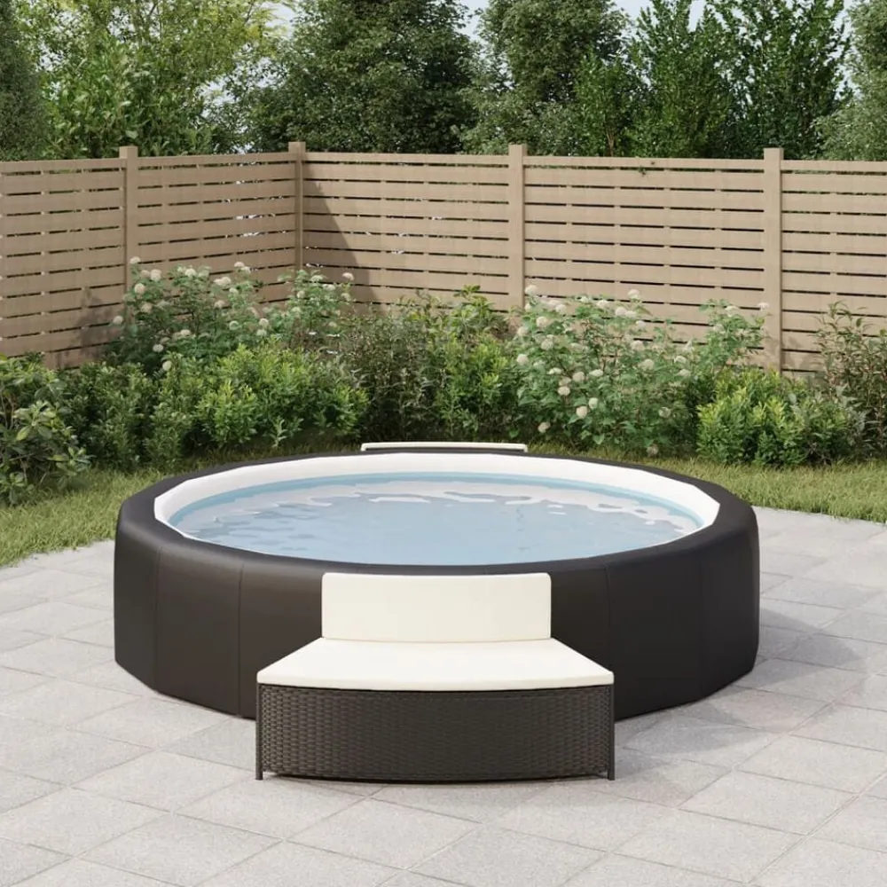 Zwembaden & Spa'S*vidaXL Spa-bankjes met kussens 2 st poly rattan Zwart