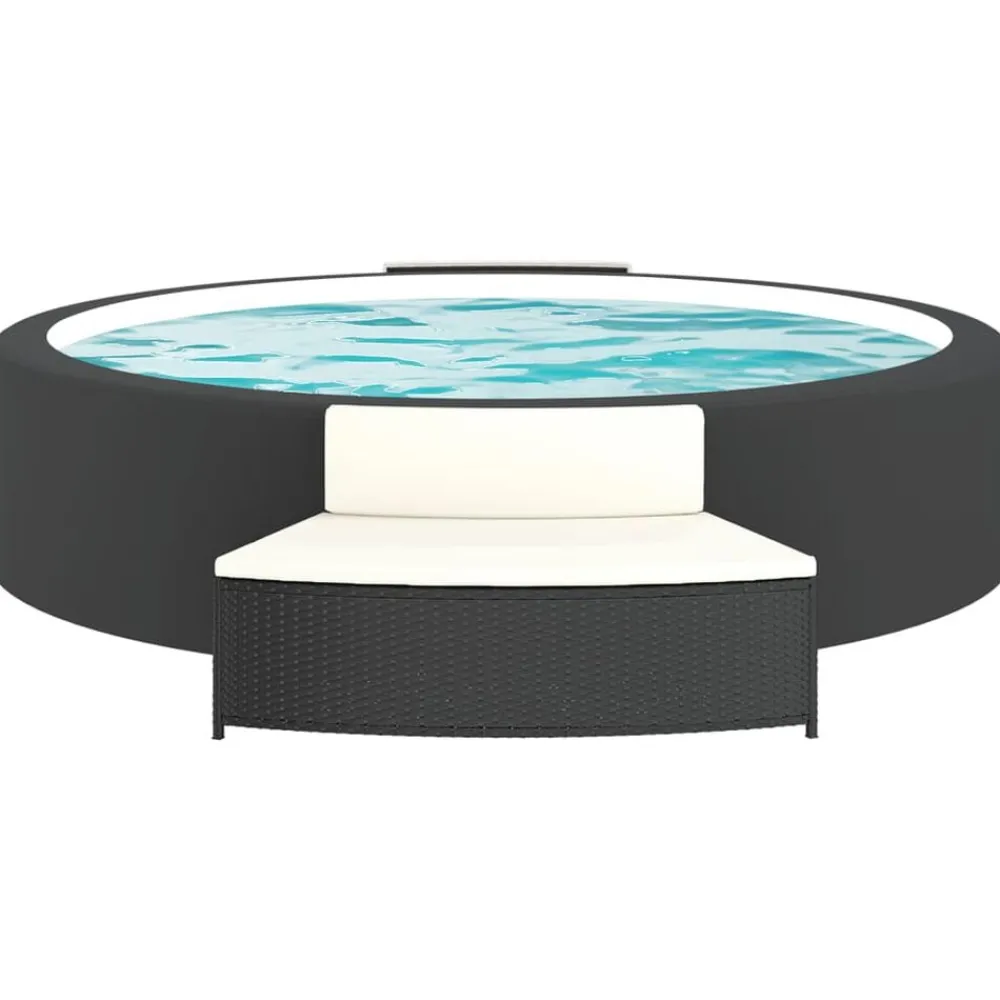 Zwembaden & Spa'S*vidaXL Spa-bankjes met kussens 2 st poly rattan Zwart