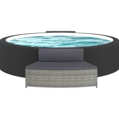 Spa-bankjes met kussens 2 st poly rattan><noscript><img width=