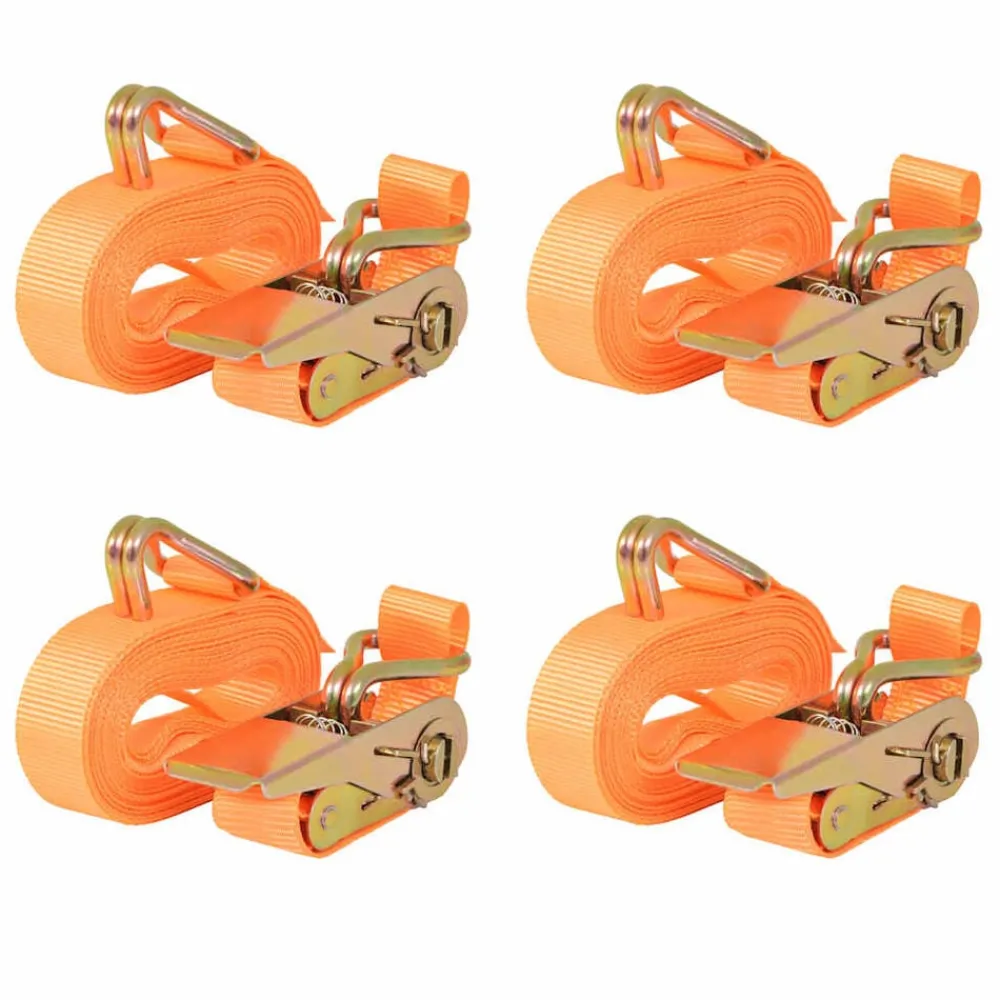 Bouwbeslag*vidaXL Spanbanden 0,4 ton 6mx25mm 4 st Oranje