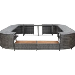Spa-ombouw vierkant 268x268x55 cm poly rattan>vidaXL Discount