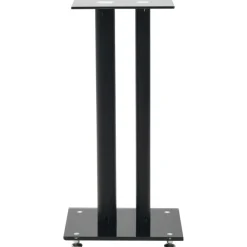 Elektronica*vidaXL Speakerstandaarden zuil-ontwerp gehard glas 2 st Zwart