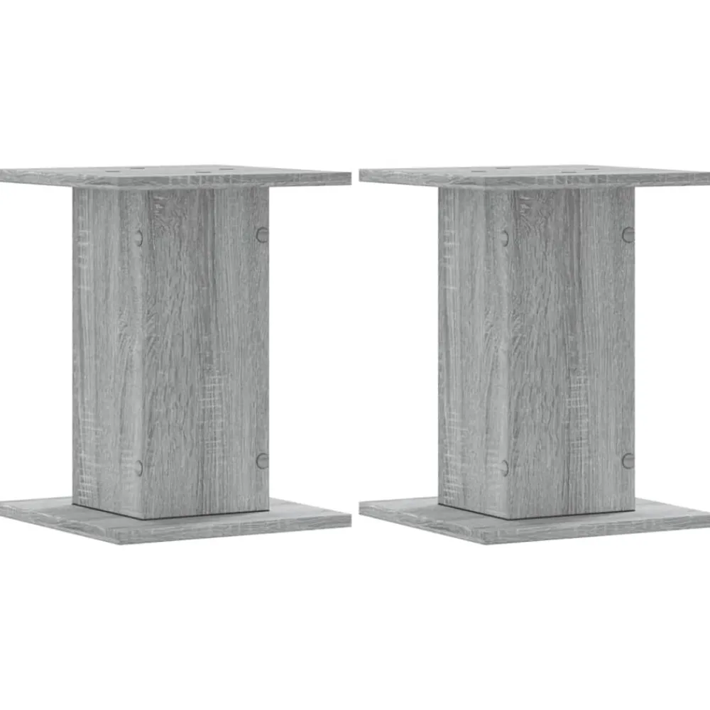 Elektronica*vidaXL Speakerstandaards 2 st 30x30x40 cm bewerkt hout Grijs sonoma