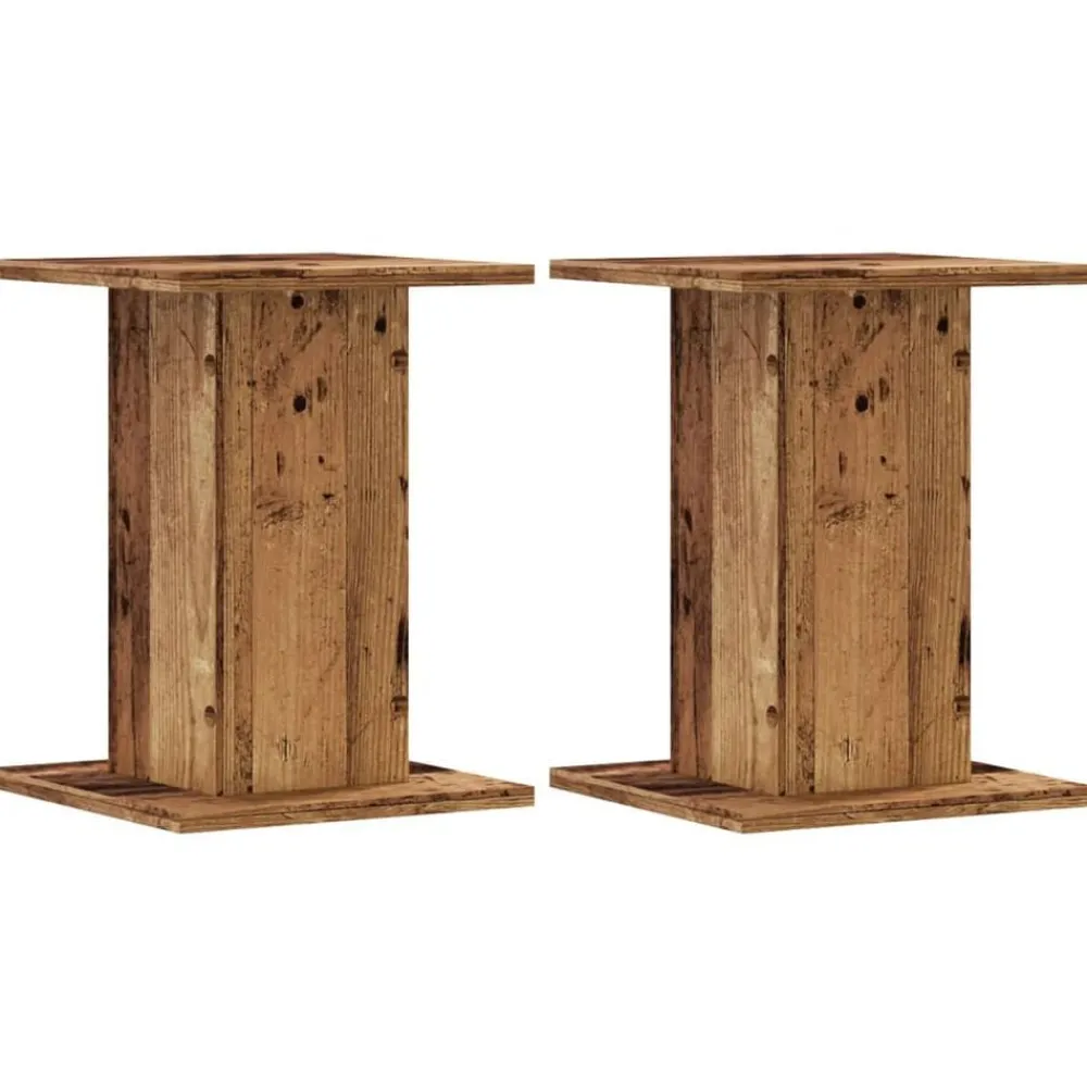 Speakerstandaards 2 st 30x30x40 cm bewerkt hout kleurig>vidaXL Sale