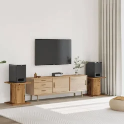 Speakerstandaards 2 st 30x30x40 cm bewerkt hout kleurig>vidaXL Sale