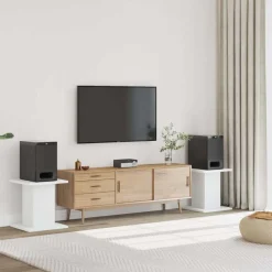 Elektronica*vidaXL Speakerstandaards 2 st 30x30x40 cm bewerkt hout Wit