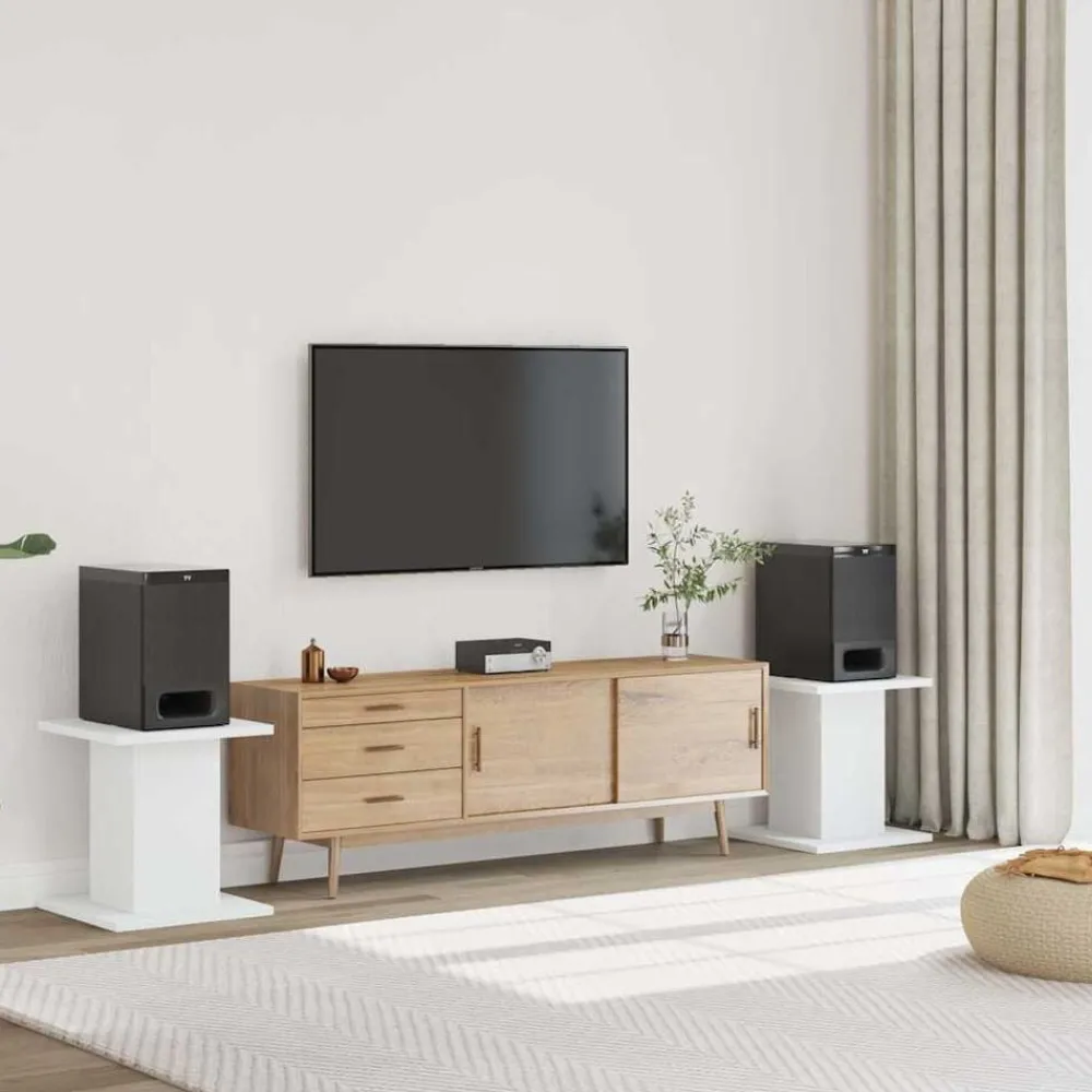 Elektronica*vidaXL Speakerstandaards 2 st 30x30x40 cm bewerkt hout Wit