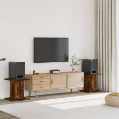 Speakerstandaards 2 st 30x30x40 cm bewerkt hout>vidaXL Sale