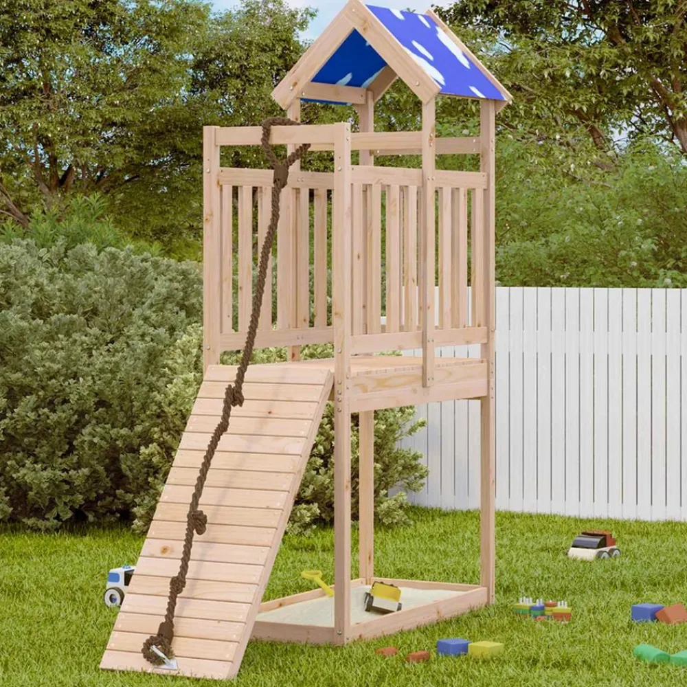 Speeltoren Bruin 52,5 x 110,5 x 215 cm Massief grenenhout>vidaXL Online