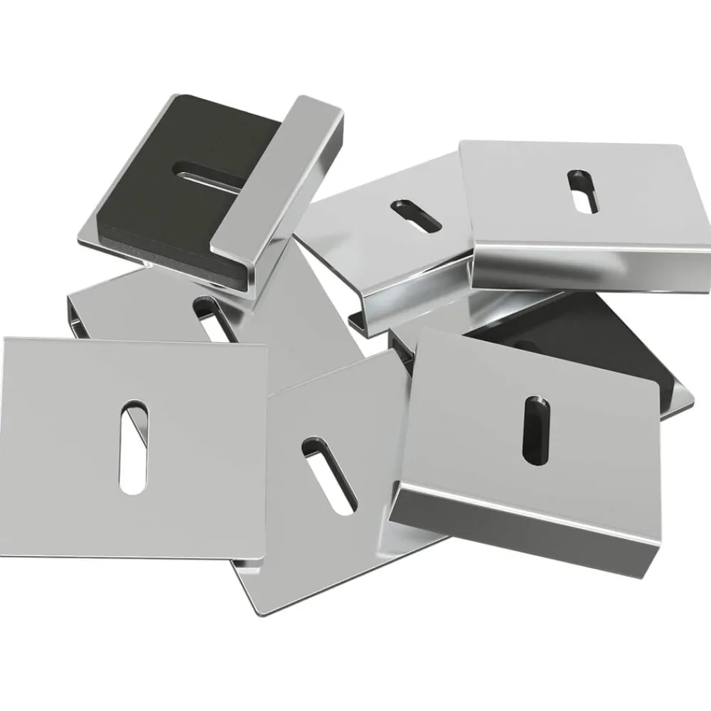 Bouwbeslag*vidaXL Spiegel Bevestigingsbeugel 2 pcs Nikkel 35 x 30 x 8,3 mm Staal