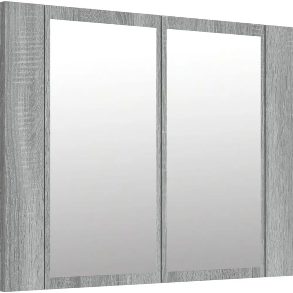 Spiegelkast LED 60x12x45 cm bewerkt hout eiken>vidaXL Online