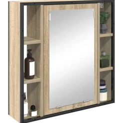 Kasten & Opbergmeubelen*vidaXL Spiegelkast met plank Sonoma Eiken 60 x 16 x 60 cm Bewerkt hout