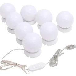 Spiegelverlichting met 8 LED-lampen warmwit en koudwit>vidaXL Hot