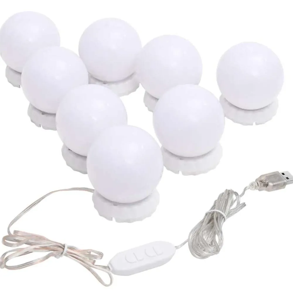 Spiegelverlichting met 8 LED-lampen warmwit en koudwit>vidaXL Hot