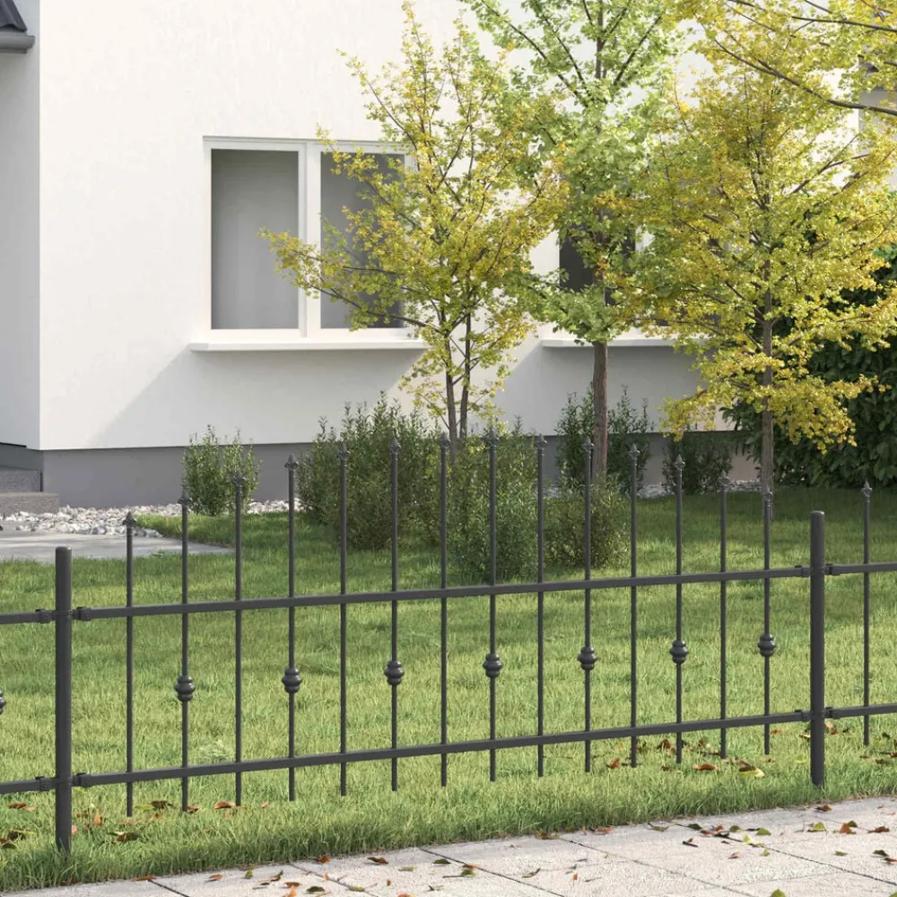 Spike Fence Asten Zwart 200 x 130 cm Gepoedercoat staal>vidaXL Sale