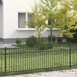 Tuinafscheidingen*vidaXL Spike Hek Baarlo Zwart 200 x 110 cm Gepoedercoat staal