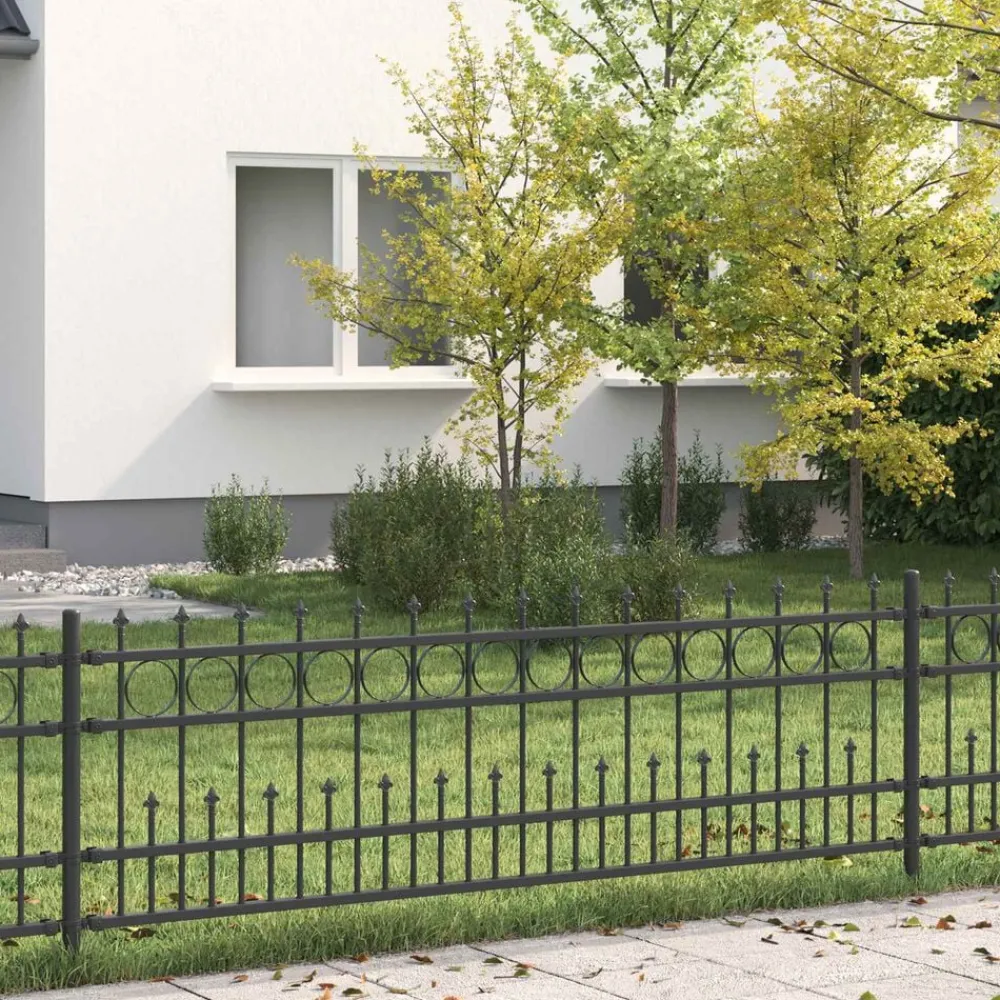 Tuinafscheidingen*vidaXL Spike Ring Hek Horst Zwart