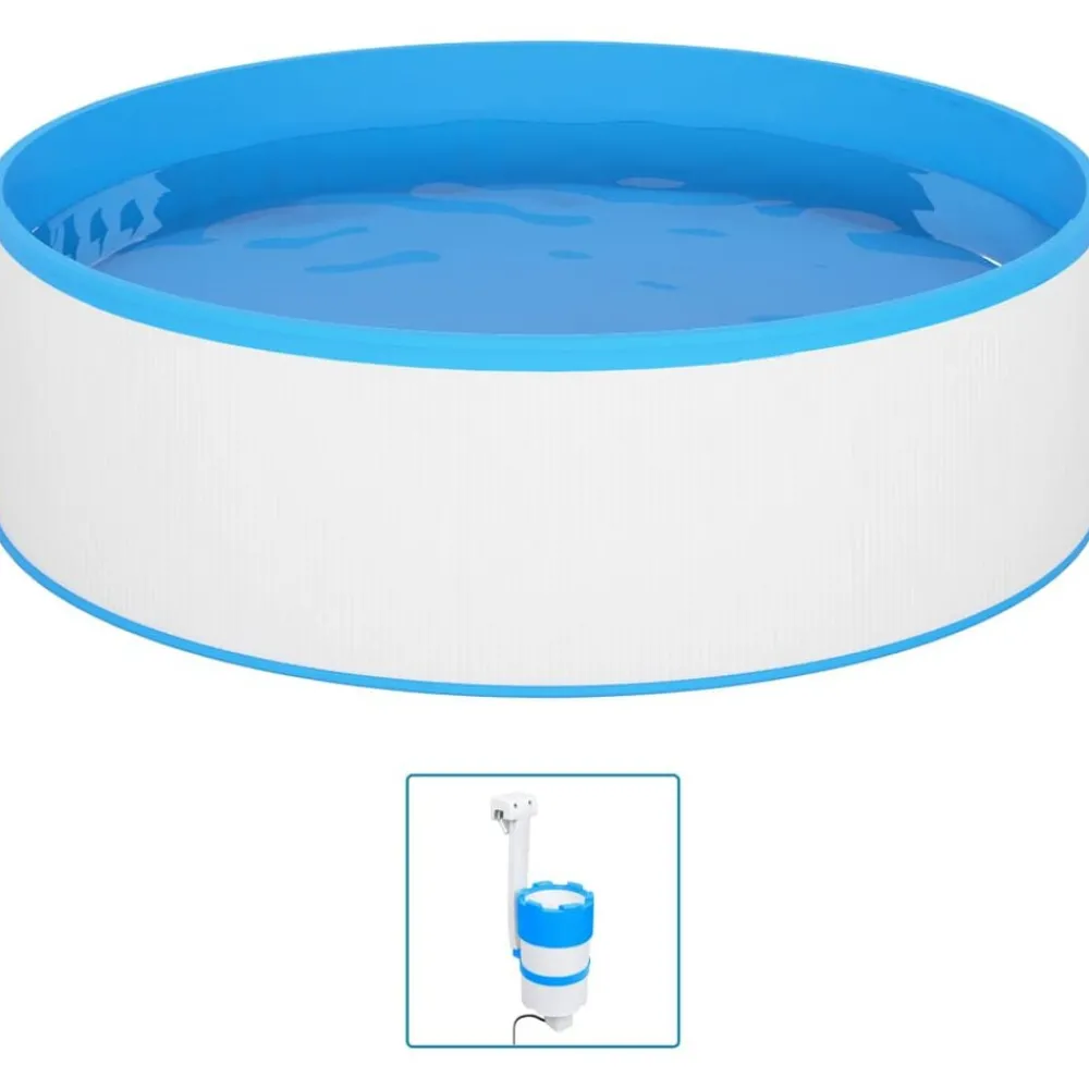 Zwembaden & Spa'S*vidaXL Splasher pool met hangende skimmer en pomp 350x90 cm Wit