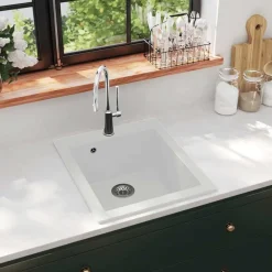 Spoelbak opbouw enkele bak graniet>vidaXL Hot