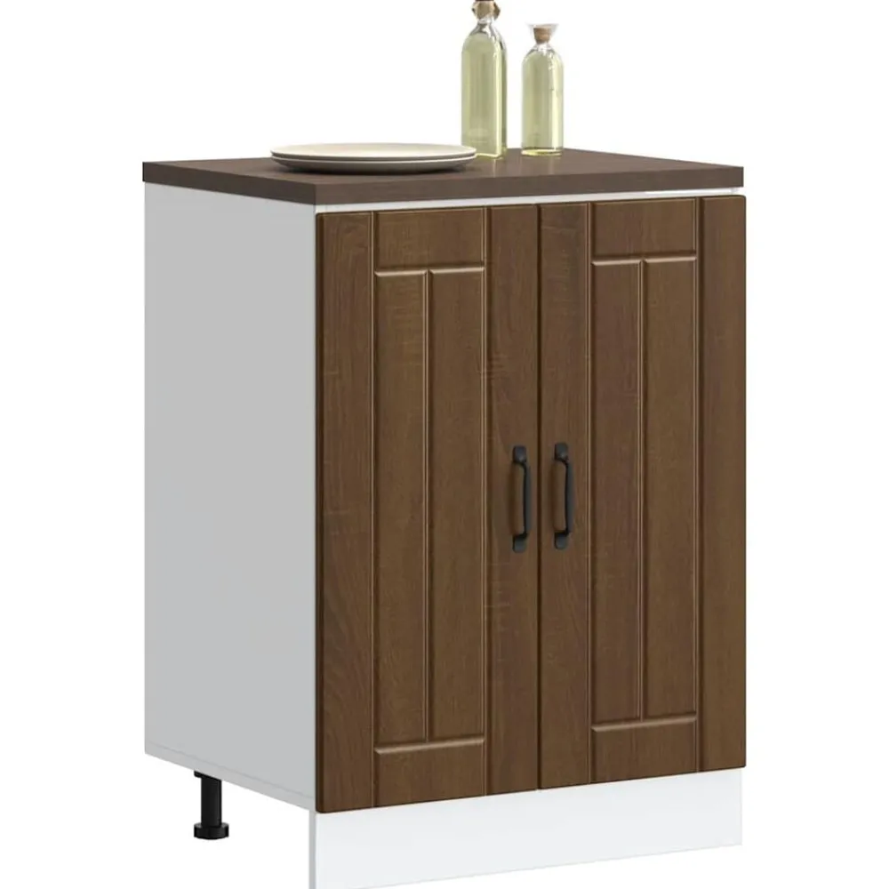 Kasten & Opbergmeubelen*vidaXL Spoelbakonderkast Lucca bewerkt hout kleur Bruin eiken