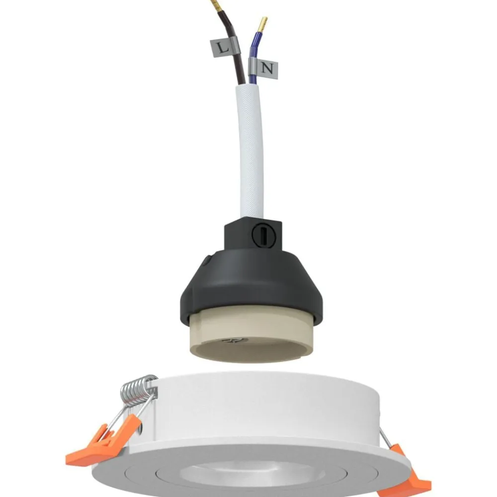 Verlichting*vidaXL Spotje 6 pcs 9 x 9 x 2 cm Aluminium Wit