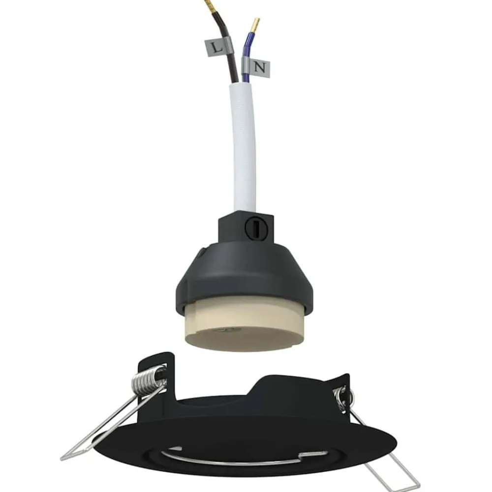 Verlichting*vidaXL Spotje 6 pcs 9 x 9 x 2.5 cm Metaal Zwart