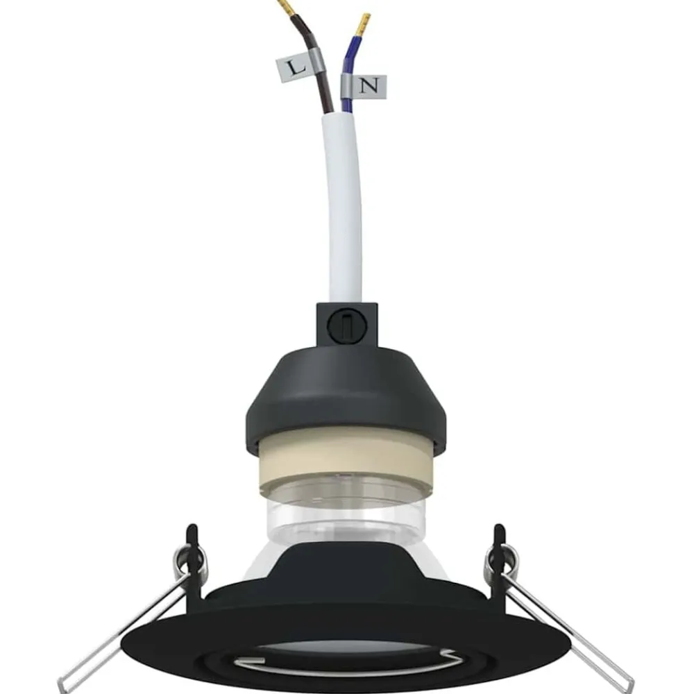 Verlichting*vidaXL Spotje 6 pcs 9 x 9 x 2.5 cm Metaal Zwart