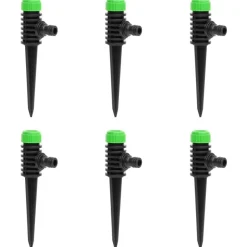 Tuin & Gazon*vidaXL Sproeiers 6 st 3x6x19,5 cm ABS en PP groen en zwart