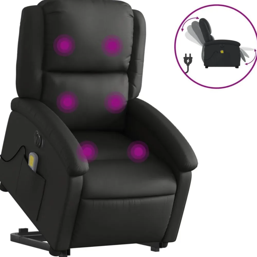 Sta-op-massagestoel elektrisch echt leer>vidaXL New