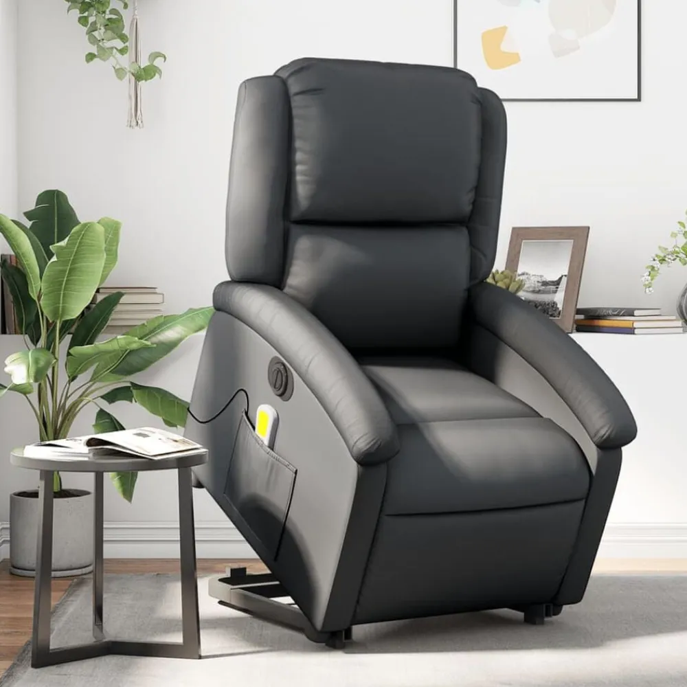 Sta-op-massagestoel elektrisch echt leer>vidaXL New