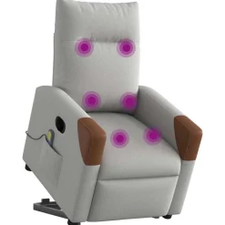 Sta-op-massagestoel elektrisch verstelbaar stof wolk grijs><noscript><img width=