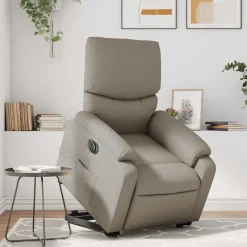 Stoelen*vidaXL Sta-op-massagestoel elektrisch kunstleer kleurig Cappuccino