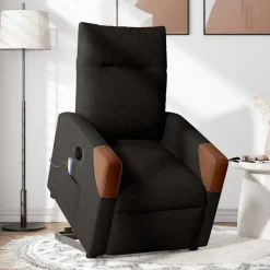 Stoelen*vidaXL Sta-op-massagestoel elektrisch verstelbaar stof Zwart