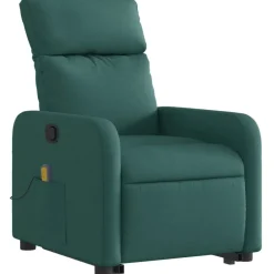 Stoelen*vidaXL Sta-op-massagestoel verstelbaar stof Donkergroen