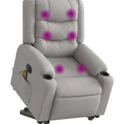 Sta-op-massagestoel elektrisch verstelbaar stof wolk grijs>vidaXL New