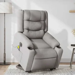 Sta-op-massagestoel elektrisch verstelbaar stof wolk grijs><noscript><img width=