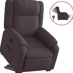 Stoelen*vidaXL Sta-op-stoel elektrisch stof Donkerbruin