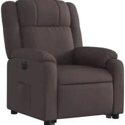 Stoelen*vidaXL Sta-op-stoel elektrisch stof Donkerbruin
