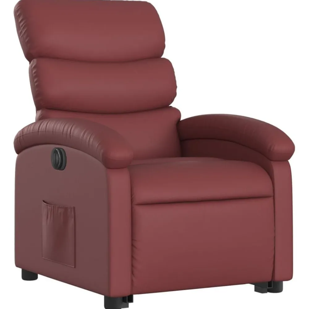 Stoelen*vidaXL Sta-op-stoel elektrisch kunstleer Wijnrood