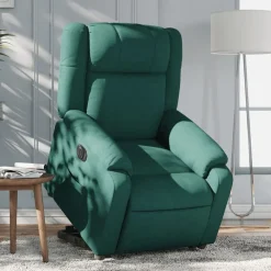 Stoelen*vidaXL Sta-op-stoel elektrisch stof Donkergroen