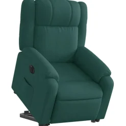 Stoelen*vidaXL Sta-op-stoel elektrisch stof Donkergroen