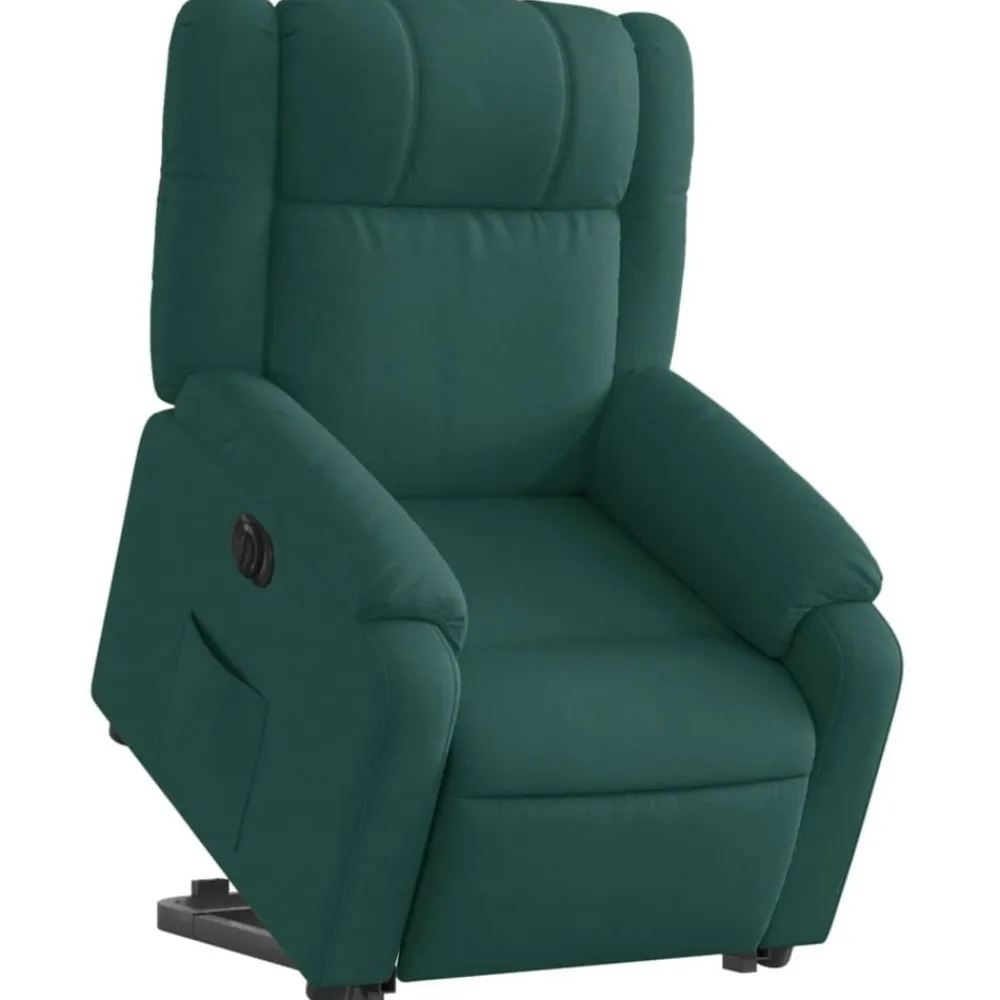 Stoelen*vidaXL Sta-op-stoel elektrisch stof Donkergroen