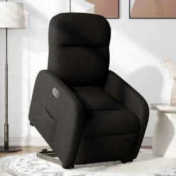 Stoelen*vidaXL Sta-op-stoel elektrisch verstelbaar stof Zwart