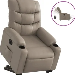 Stoelen*vidaXL Sta-op-stoel elektrisch kunstleer kleurig Cappuccino