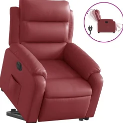 Stoelen*vidaXL Sta-op-stoel elektrisch kunstleer Wijnrood