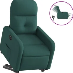 Stoelen*vidaXL Sta-op-stoel elektrisch stof Donkergroen