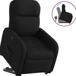 Stoelen*vidaXL Sta-op-stoel verstelbaar stof Zwart