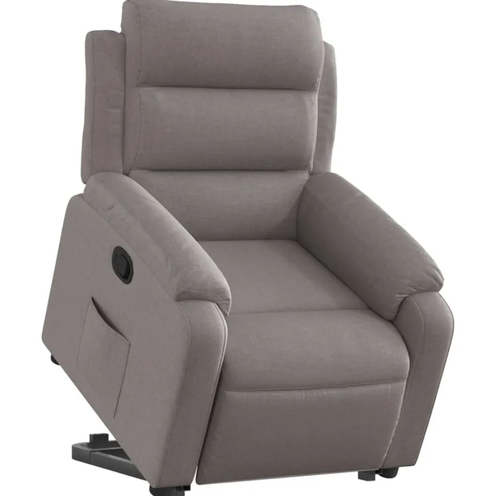 Stoelen*vidaXL Sta-op-stoel verstelbaar stof Taupe