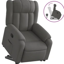 Stoelen*vidaXL Sta-op-stoel verstelbaar stof Donkergrijs